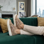 Pantofi din piele intoarsa + textil  culoare bej cod DoQ7