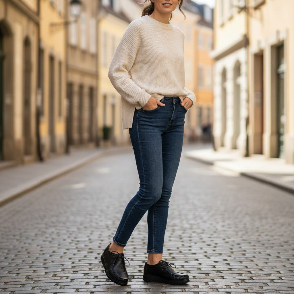 Pantofi damă piele naturală 142 Negru