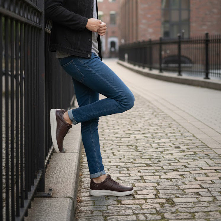 Pantofi sport bărbați piele naturală cod 1403 maro