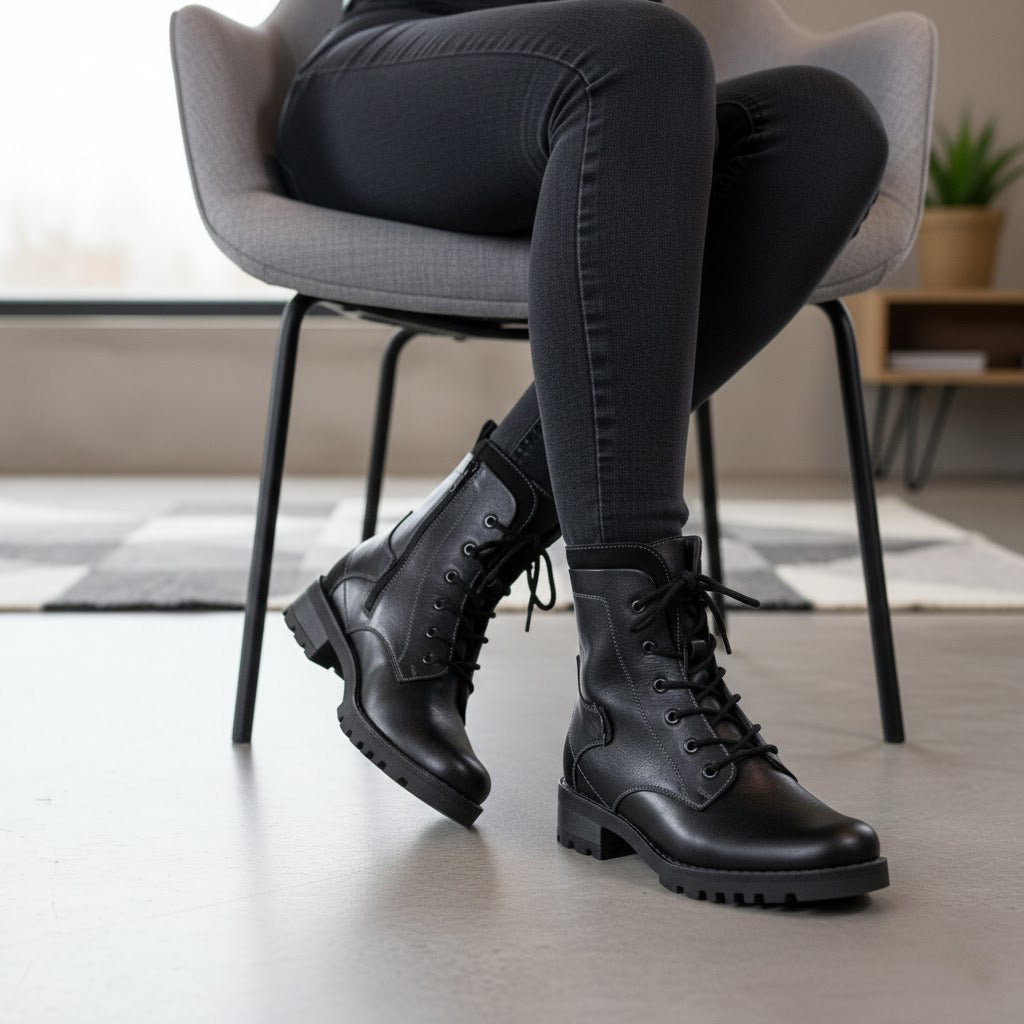 Ghete damă piele naturală | 780 Negru