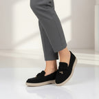 Pantofi 134 casual din piele naturala intoarsa culoare NEGRU