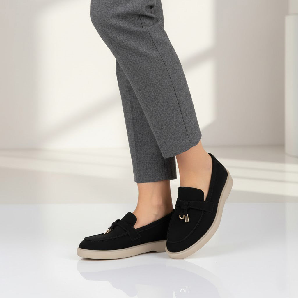 Pantofi 134 casual din piele naturala intoarsa culoare NEGRU