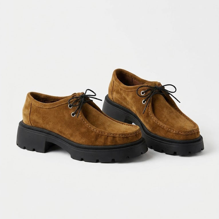 Pantofi damă piele intoarsa naturală. cod 1421. culoare maro mustar