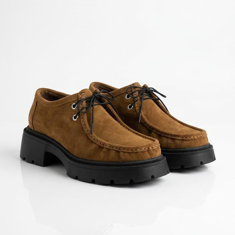 Pantofi damă piele intoarsa naturală. cod 1421. culoare maro mustar