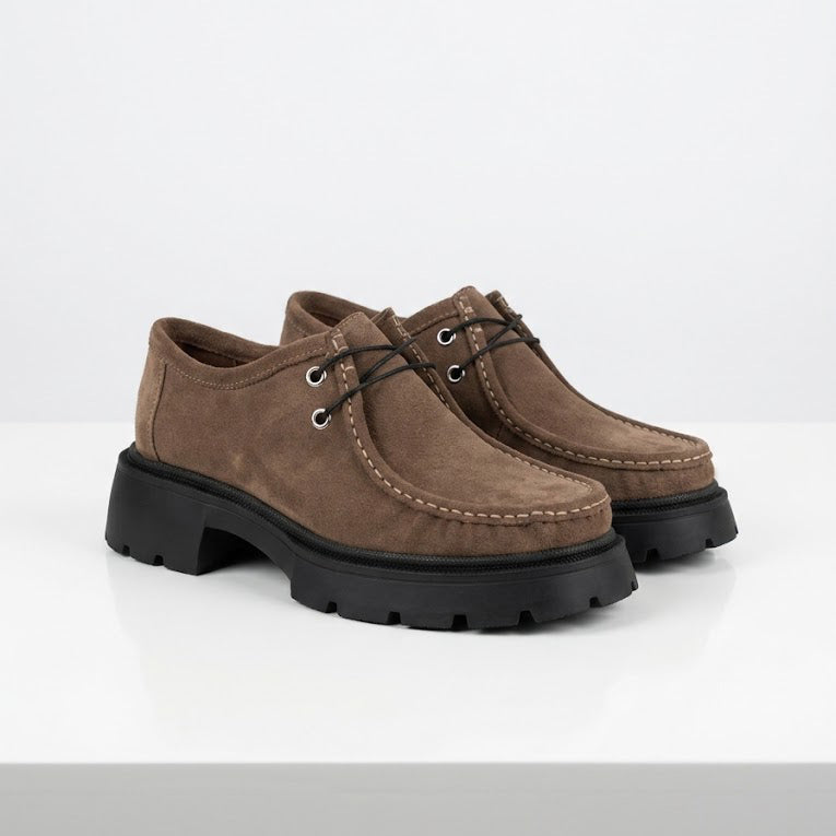 Pantofi damă piele intoarsa naturală 1421 culoare maro