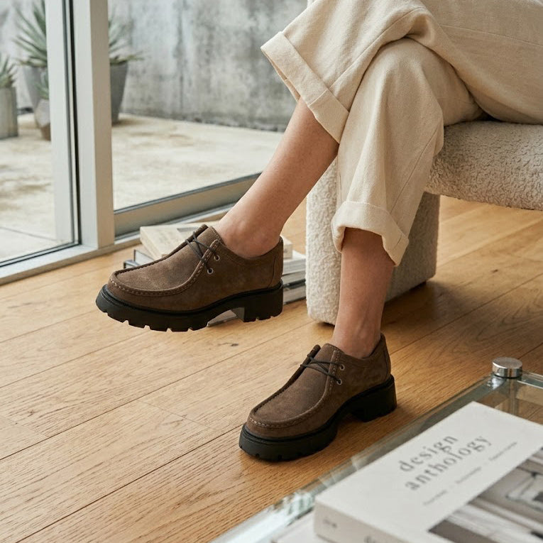 Pantofi damă piele intoarsa naturală 1421 culoare maro