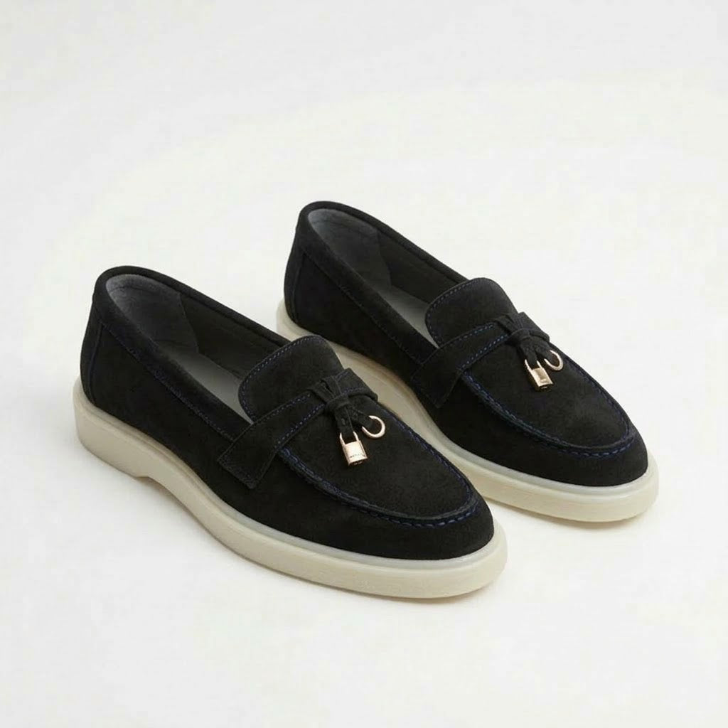 Pantofi 134 casual din piele naturala intoarsa culoare NEGRU