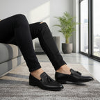 Pantofi eleganți bărbați din piele naturală 322 Negru