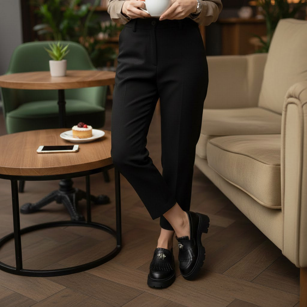 Mocasini damă negri din piele naturală 131