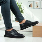 Pantofi casual bărbați piele naturală 558 G negru