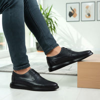 Pantofi casual bărbați piele naturală 558 G negru