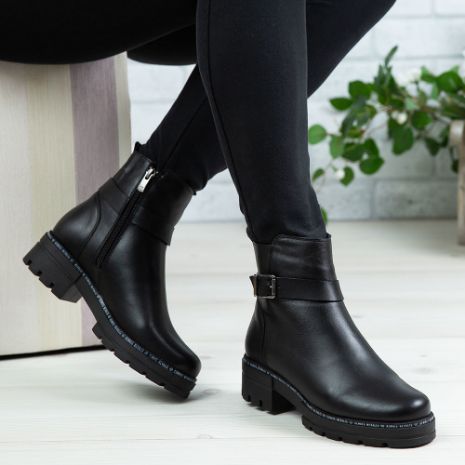 Imagine Ghete damă piele naturală N229 Negru