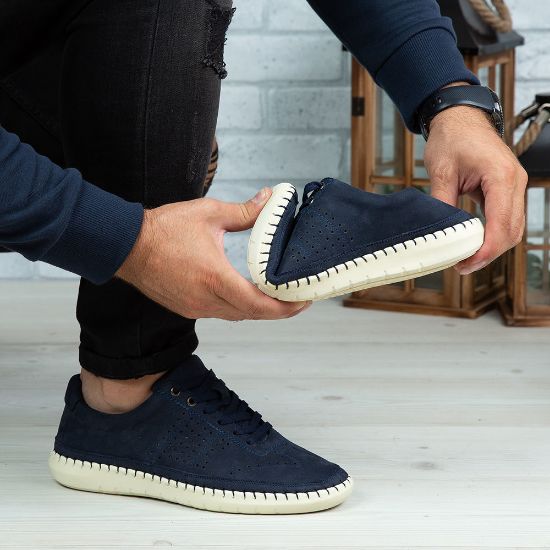 Imagine Pantofi casual bărbați piele naturală 693 Blue