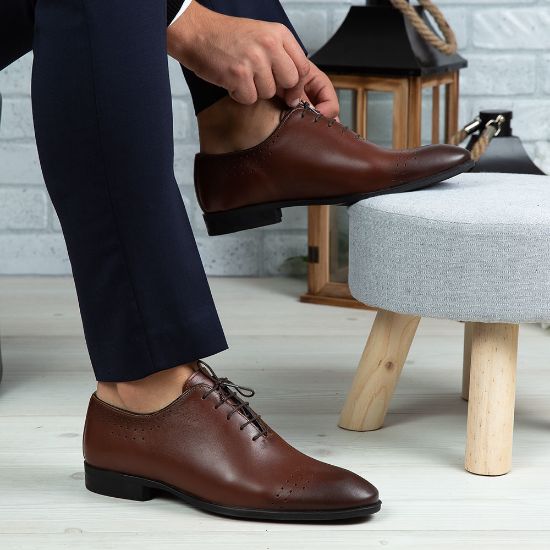 Imagine Pantofi eleganți bărbați din piele naturală O24 Maro