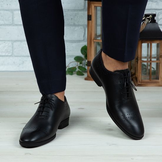 Imagine Pantofi eleganți bărbați din piele naturală O24 Negru