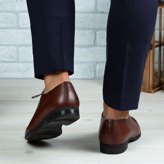 Imagine Pantofi eleganți bărbați din piele naturală O25 Maro