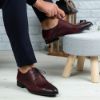 Imagine Pantofi eleganți bărbați din piele naturală 399 Vișiniu