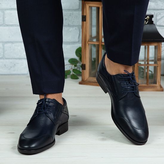 Imagine Pantofi eleganți bărbați din piele naturală 396 Blue