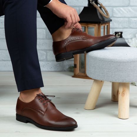 Imagine Pantofi eleganți bărbați din piele naturală 395 Maro