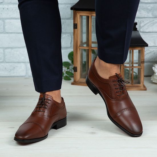 Imagine Pantofi eleganți bărbați din piele naturală 394 Maro