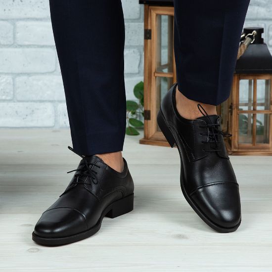 Imagine Pantofi eleganți bărbați din piele naturală 309 Negru