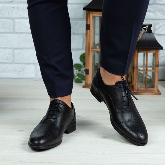Imagine Pantofi eleganți bărbați din piele naturală 389 Negru