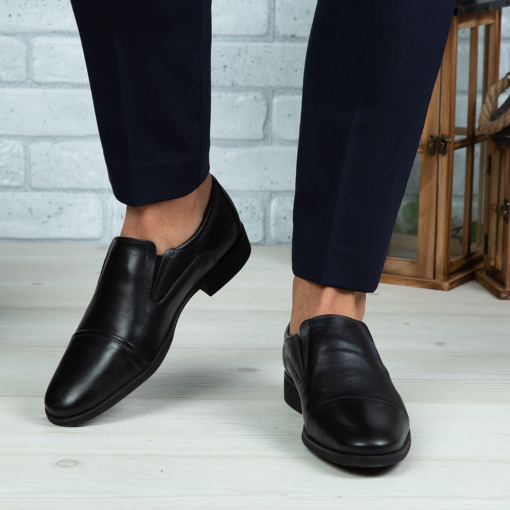 Imagine Pantofi eleganți bărbați din piele naturală 340 Negru
