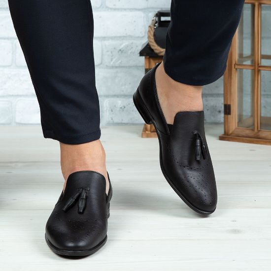 Imagine Pantofi eleganți bărbați din piele naturală 322 Negru