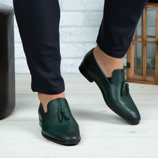 Imagine Pantofi eleganți bărbați din piele naturală 322 Verde