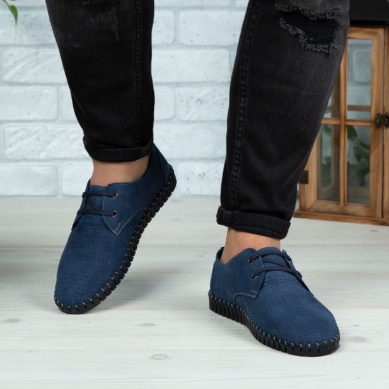 Imagine Pantofi casual bărbați piele naturală 560 Blue