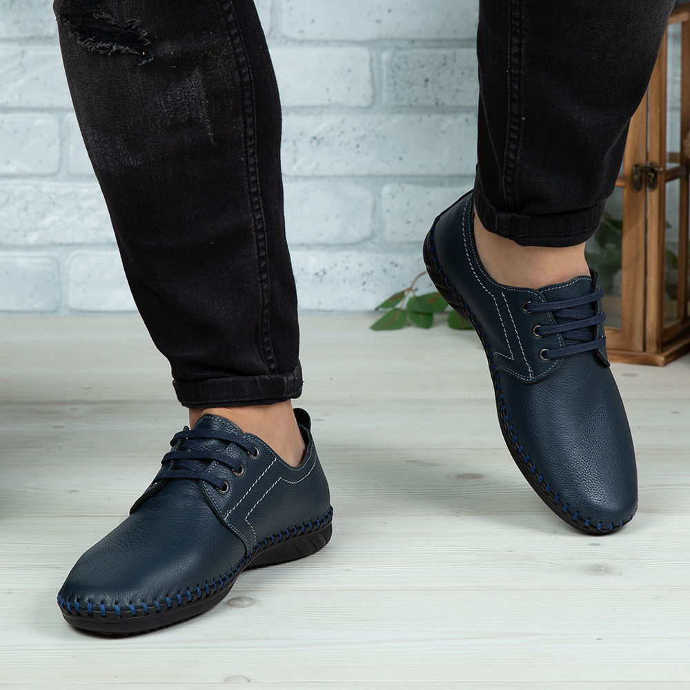 Imagine Pantofi casual bărbați piele naturală 650-S Blue