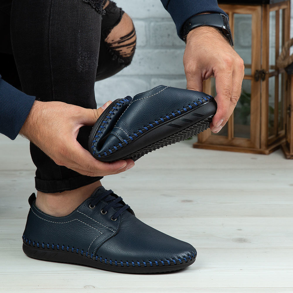 Imagine Pantofi casual bărbați piele naturală 650-S Blue