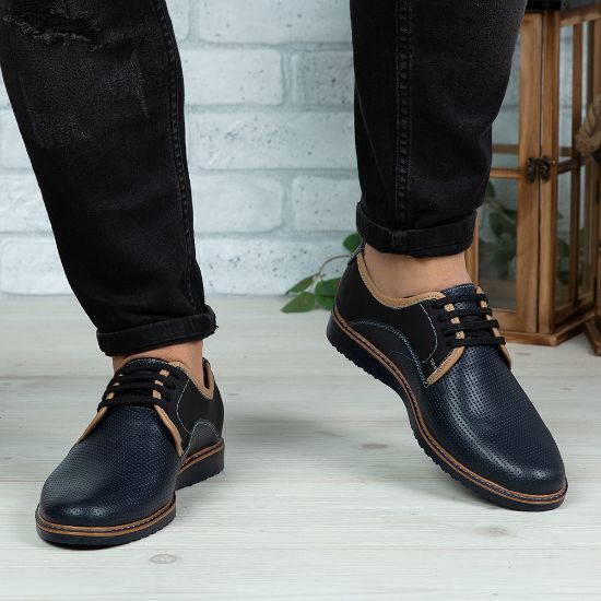 Imagine Pantofi casual bărbați piele naturală C60 Blue