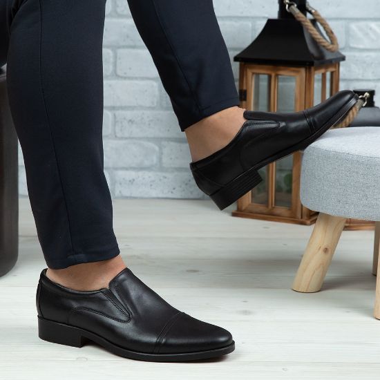 Imagine Pantofi eleganți bărbați din piele naturală 301 Negru