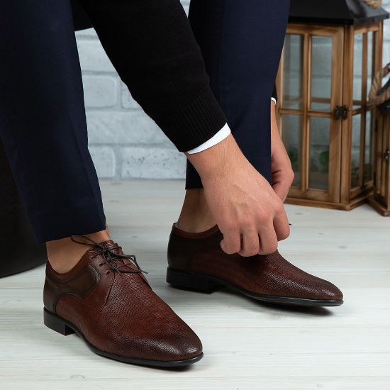Imagine Pantofi eleganți bărbați din piele naturală 398 Maro