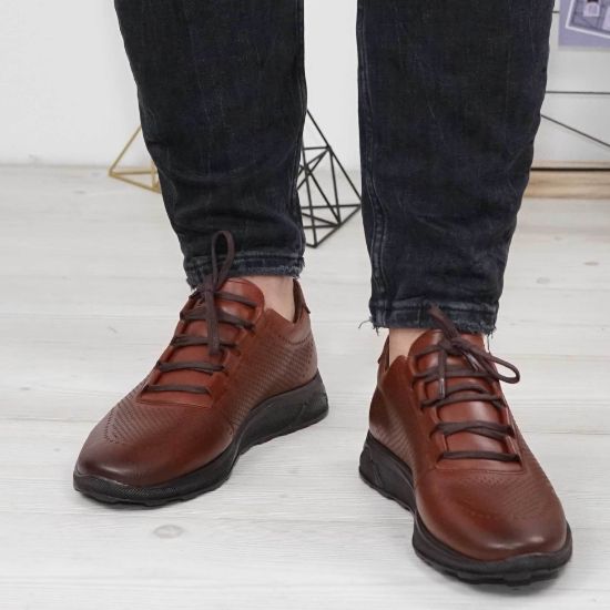 Imagine Pantofi sport bărbați piele naturală 447  Maro