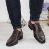 Imagine Pantofi eleganți bărbați din piele naturală 309 MI Maro INCHIS presat