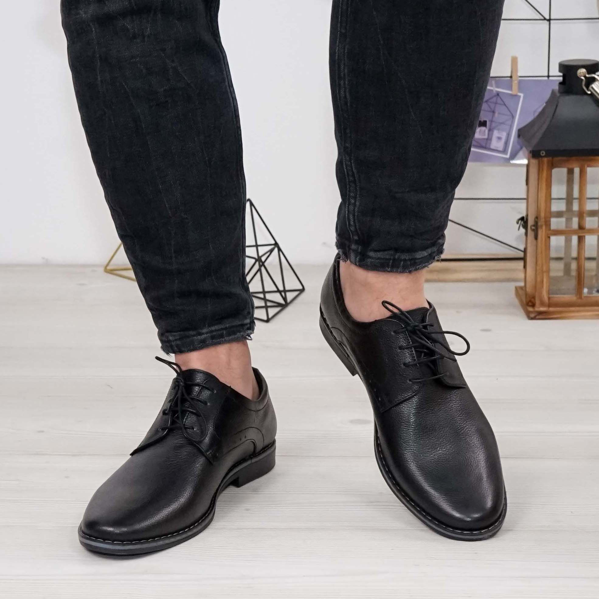 Imagine Pantofi eleganți bărbați din piele naturală 506 Negru box
