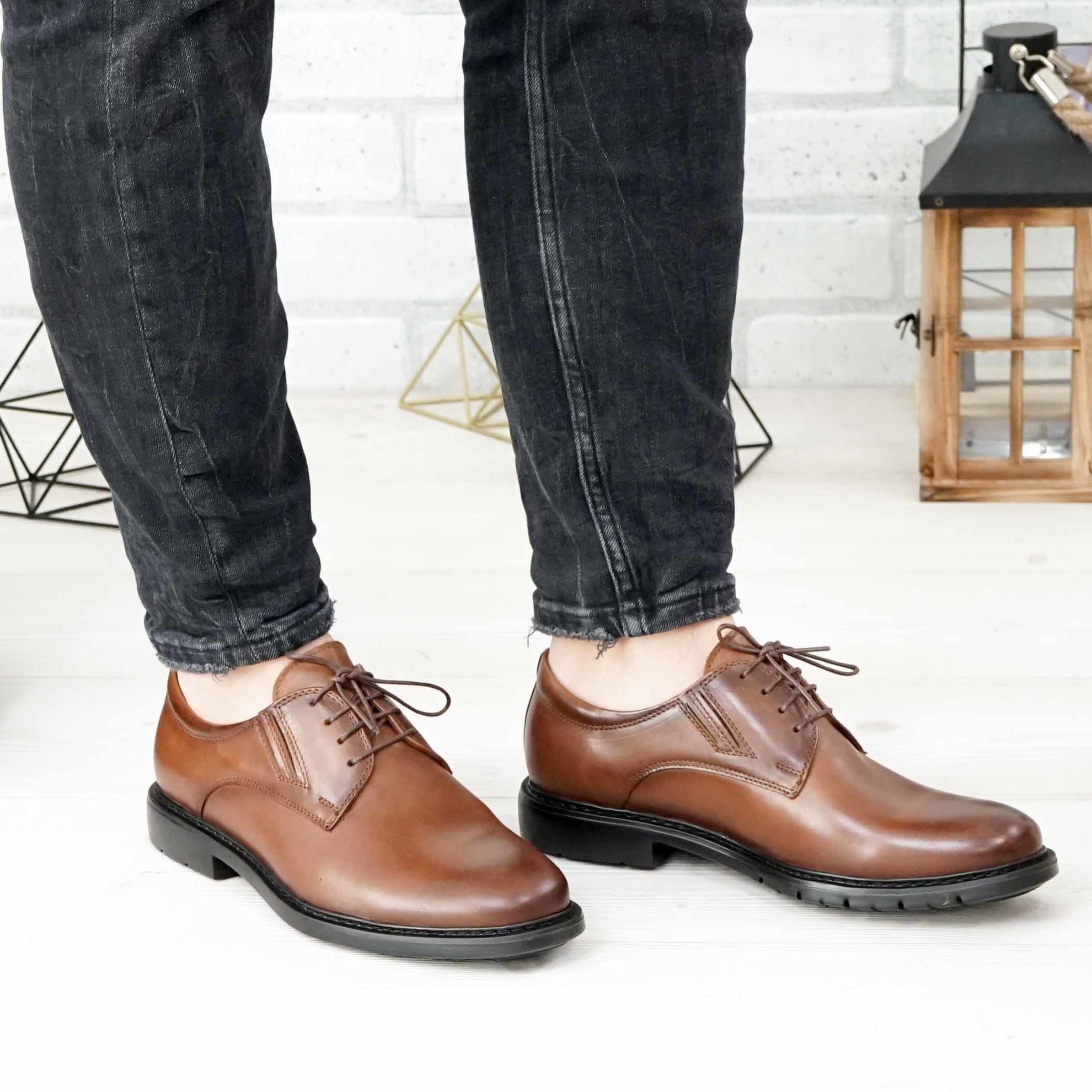 Imagine Pantofi eleganți bărbați din piele naturală 397 Maro SW