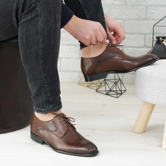 Imagine Pantofi eleganți bărbați din piele naturală  2021SW Maro
