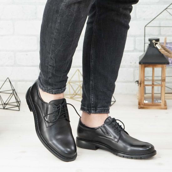 Imagine Pantofi eleganți bărbați din piele naturală 397 negru SW