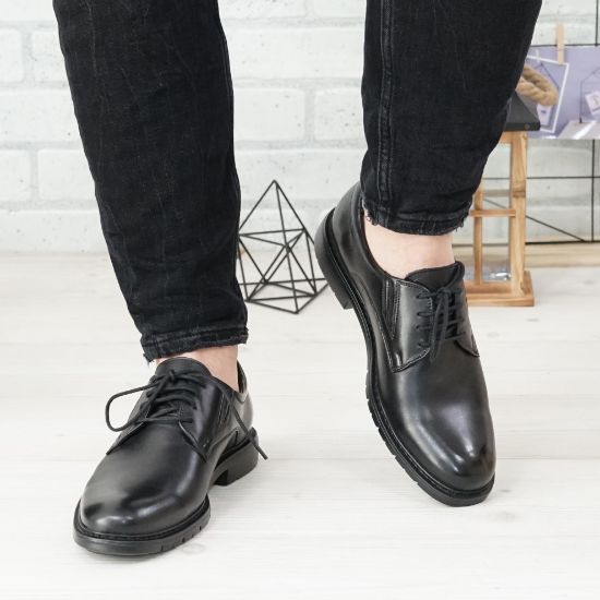 Imagine Pantofi eleganți bărbați din piele naturală 397 negru SW