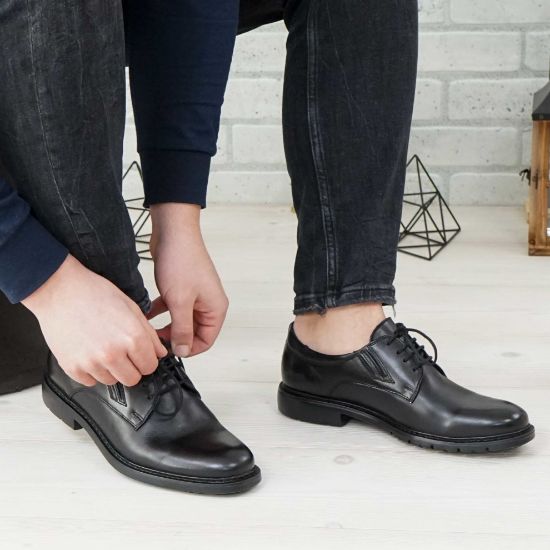 Imagine Pantofi eleganți bărbați din piele naturală 397 negru SW