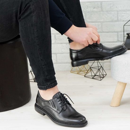 Imagine Pantofi eleganți bărbați din piele naturală 397 negru SW