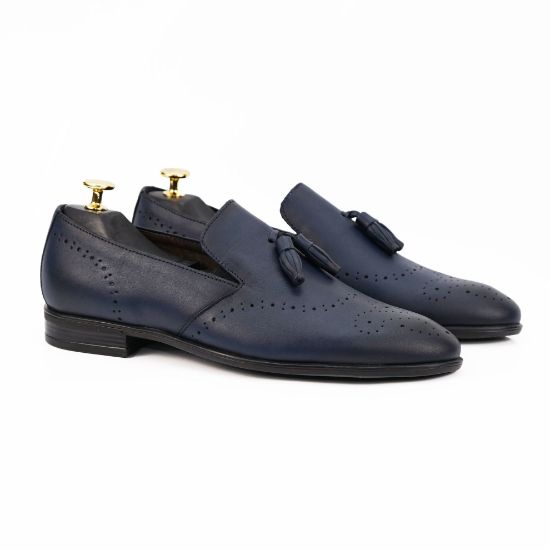 Imagine Pantofi eleganți bărbați din piele naturală 322 Blue