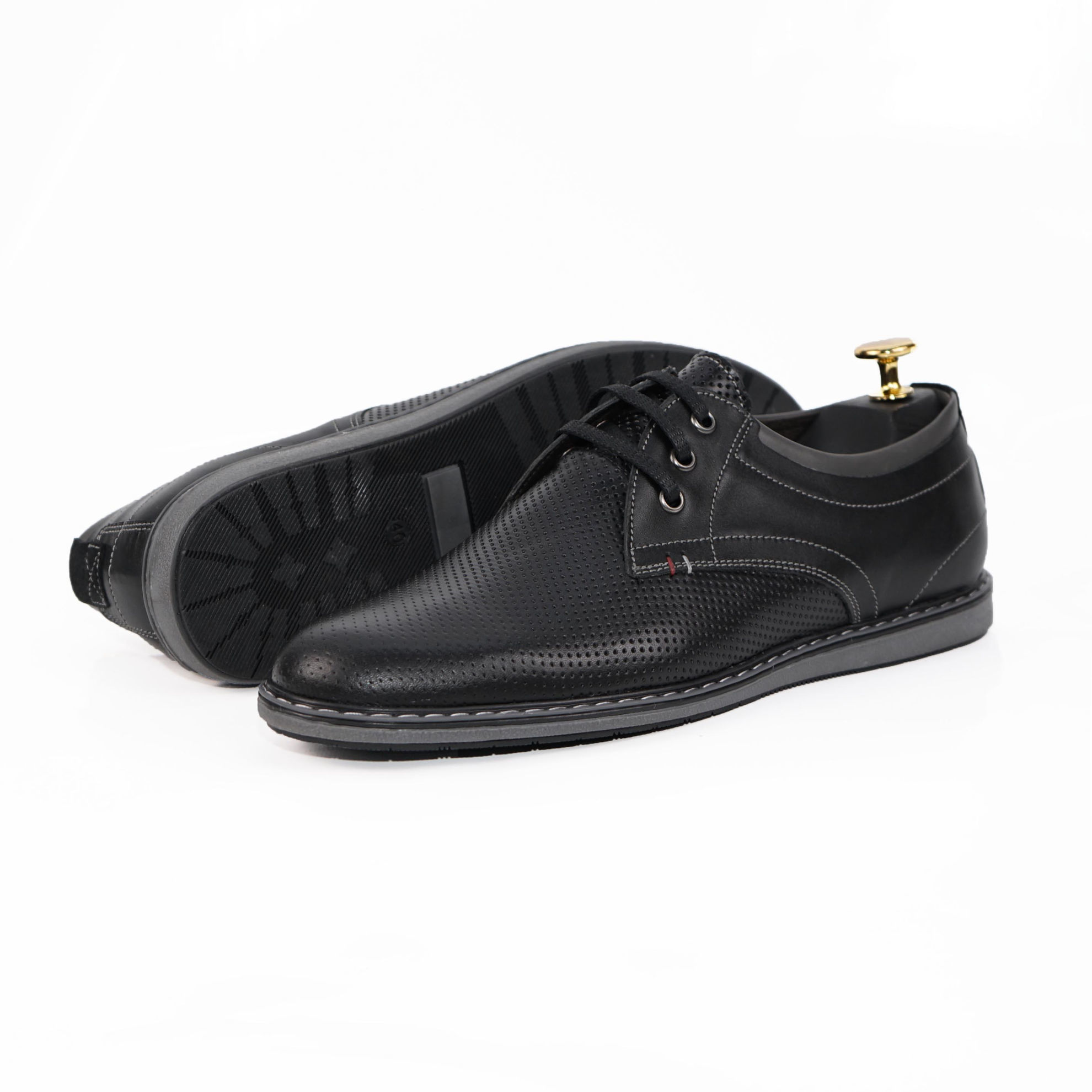 Imagine Pantofi casual bărbați piele naturală 422 negru