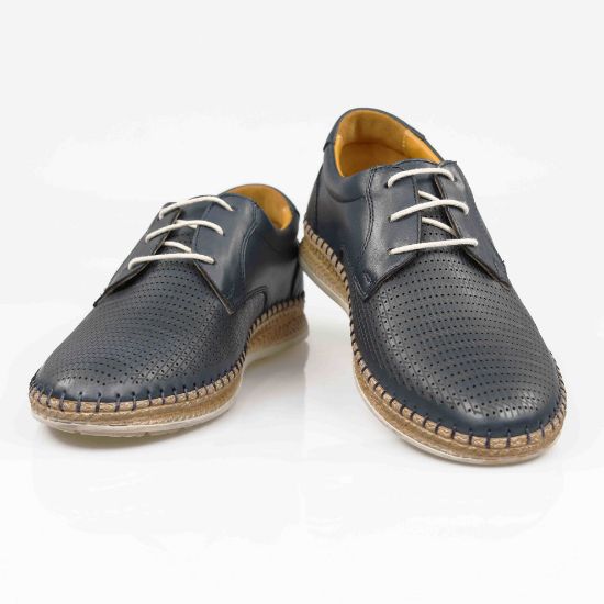 Imagine Pantofi casual bărbați piele naturală 663 Blue
