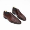 Imagine Pantofi eleganți bărbați din piele naturală O25-croco maro