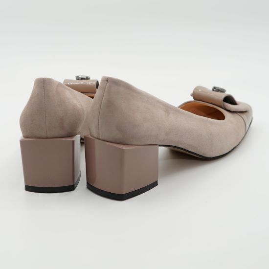 Imagine Pantofi dms 201510 , din piele naturala camoscio de culoare nud