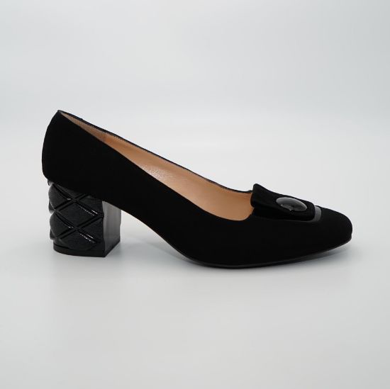 Imagine Pantofi din piele naturala camoscio dms 296538 de culoare neagra
